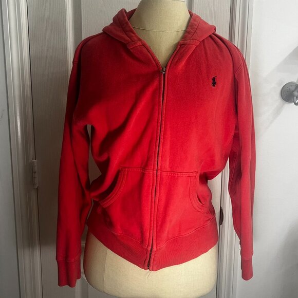 Vintage Red Polo by Ralph Lauren Children's Full Zip Hoodie Sz L(14-16) - Picture 1 of 4